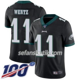 Philadelphia Eagles Tröjor Carson Wentz 11 Nike Svart 100th - Herr